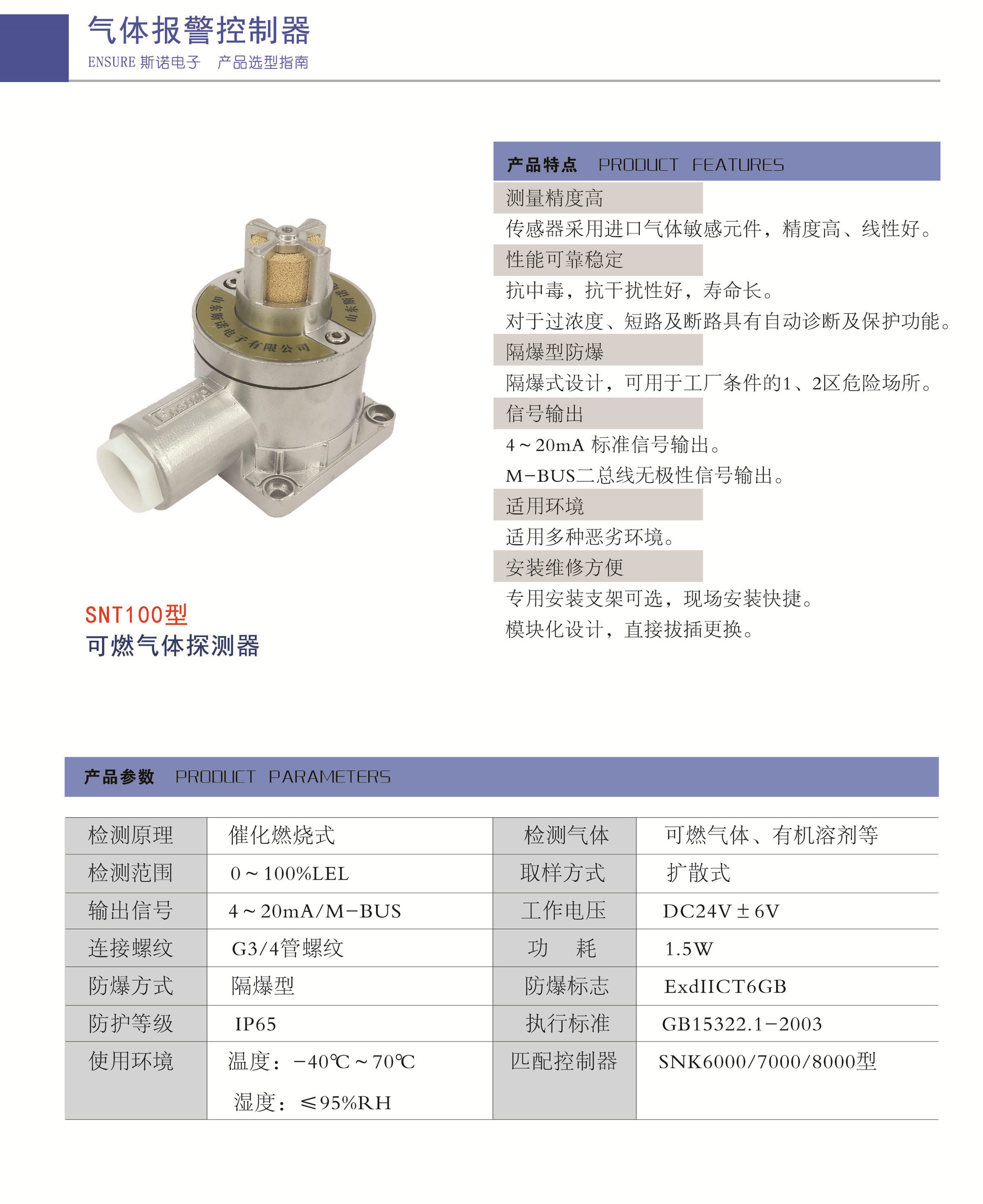 SNT100點型氣體探測器